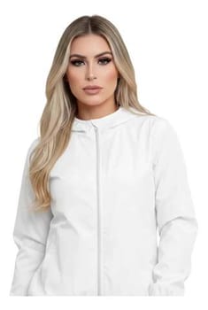 Jaqueta Feminina Izing Corta Vento Tendencia 2026 Fit Aspen Branco G Liso
