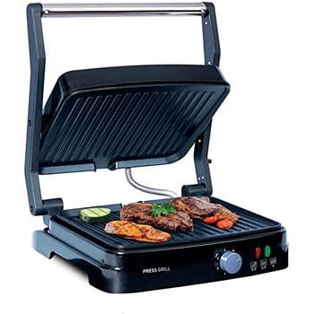 Grill Elétrico Mallory Asteria – Multifuncional, Placas Antiaderentes, 180º de Abertura, Controle de Temperatura 5 Posições- 127V
