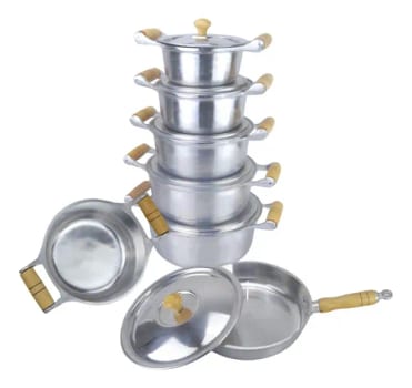 Conjunto Panelas Alumínio Batido Fundido + Frigideira Grossa