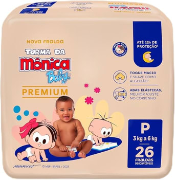 Turma da Mônica Baby Premium Jumbo P 26 Unidades