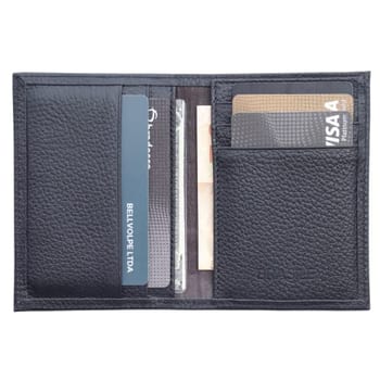 Carteira Masculina Slim Couro Legítimo (Preto)