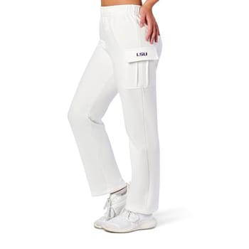 NCAA Calça cargo feminina de lã, perna reta com bolsos utilitários, calça térmica macia para uso ao ar livre para viagens