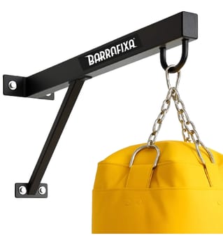 Suporte De Parede Para Saco De Pancada Luta Boxe E Muay Thai Preto