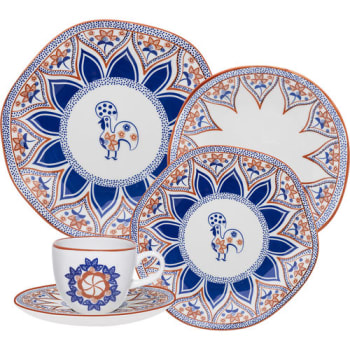 Aparelho de Jantar 30 Peças Mail Order Barcelos Rm30-9601 Azul Turquesa - Oxford Porcelanas