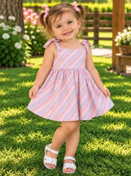 Vestido Infantil De Verão Com Lacinho