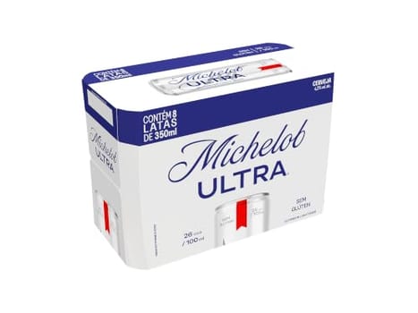 Cerveja Michelob Ultra, Lata 350ml, Pack com 8 unidades
