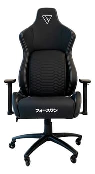 Cadeira Gamer Force One Yokai Black Ergonômica 130kg Preto Couro Sintético