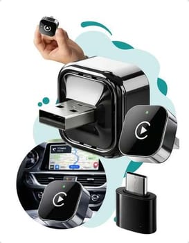 Carplay Adaptador Sem Fio Car Play Android Auto 2 Em 1 Usb