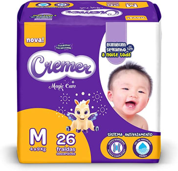 Fralda Descartável Cremer Magic Care Tam M - 26 Unidades