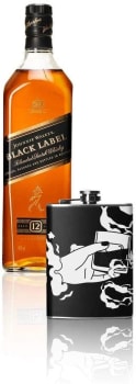Combo Jw Black Label 1l + Flask Personalizada Zippo