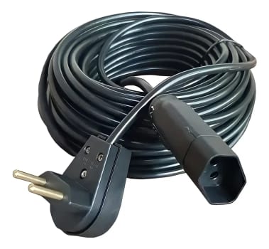 Extensão Elétrica 50 Metros 10a Cabo Pp 2x1,0 Reforçada Cor Preto Click Cabos