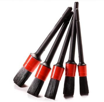 Kit de 5 Escovas para Detalhamento Automotivo 5 Pincéis para Lavagem Detalhada Automotiva Limpeza de Rodas Interiores Grades e Peças do Motor (1 KIT)