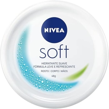 NIVEA Creme Hidratante Soft 48g - Hidratação suave e textura leve de rápida absorção que deixa sua pele macia e com sensação de refrescância