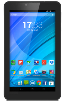 Tablet Multilaser M7qc Nb223 Preto 7" Wifi+3G Android 4.4 Kit Kat 8Gb Quad Core, Dual Cam, Dual Chip