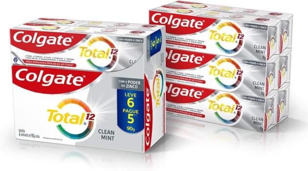 Creme Dental Colgate Total 12 Clean Mint 6 Unidades Promo