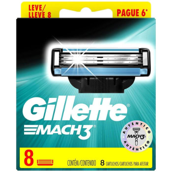 Carga para Aparelho de Barbear Gillette Mach3 8 Unidades - Azul