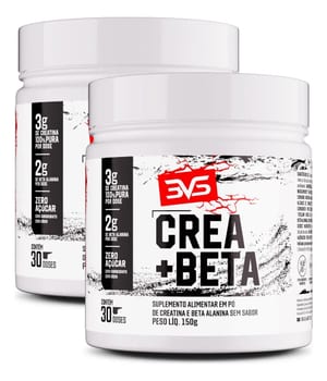 02 POTES da Creatina + Beta Alanina - Fórmula Avançada Para Treinos De Alta Intensidade Com Matéria-prima Importada. E Zero Carboidrato - 150g