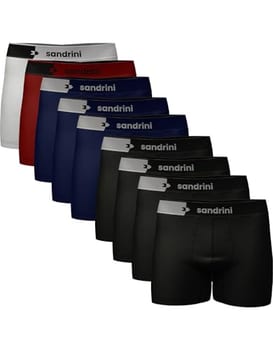 Kit 10 Cueca Boxer Sandrini Night Sem Costura Poliamida
