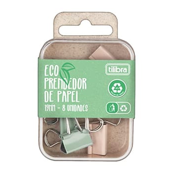 Tilibra - Prendedor De Papel Eco 19mm - 8 Unidades
