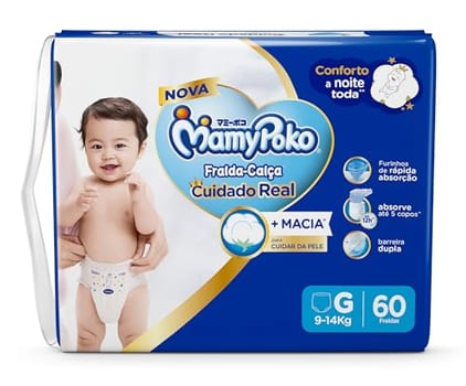 MamyPoko Fralda-Calça Premium Seca G 60 Unidades