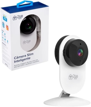  Câmera Inteligente Wi-Fi Slim FULL HD 1080p I2go (I2GO0) Home, I2GOTH738, Branco/Preto 