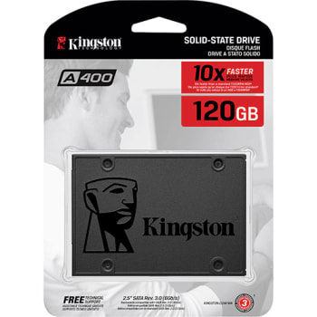 SSD Kingston 2.5" 120GB A400 SATA III Leitura: 500MBs / Gravação: 320MBs - SA400S37/120G