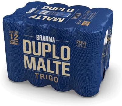 Pack de Cerveja Brahma Duplo Malte Trigo Sleek 350ml - 12 Unidades