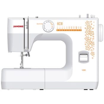 Máquina de Costura com 6 pontos Incluindo 1 Caseado para Botão Ideal para Patchwork e Customização Branca 1006 - Janome