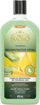 Tio Nacho Shampoo Reconstrutor Total Com Aloe Vera 100% Orgânico, Oferece Um Tratamento Reparador Intenso Para Cabelos Danificados, Hidrata E Controla