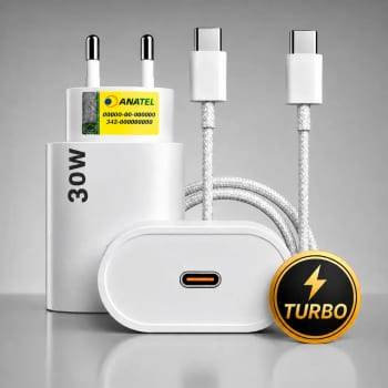 Carregador Turbo Usb-c 30w Para Iphone 15 16 17 Pro Max