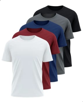 Kit 5 Camisetas Básicas Masculina Dry Fit Lisa Tradicional