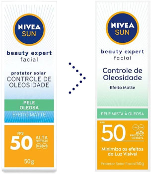 Protetor Solar Nivea Sun Beauty Expert Facial Pele Oleosa Fps 50 50G - Nivea