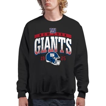 Junk Food X NFL Mighty - Moletom adulto oficialmente licenciado de lã com gola redonda