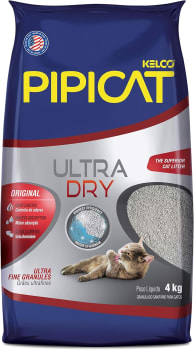 Areia Higiênica Pipicat Ultra Dry - 4kg