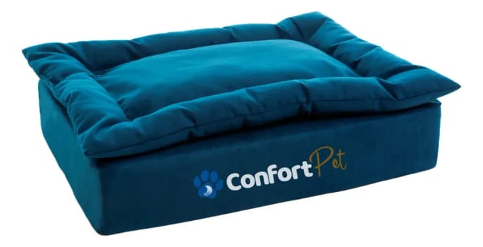 Cama Pequena Confort Pet Sonos Com Pillow Removível Cor Azul