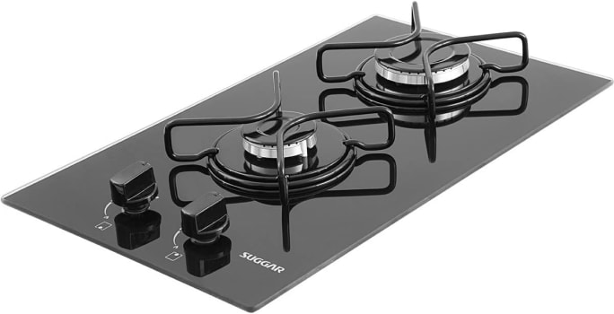 Cooktop Esmaltado 2 Bocas Preto a gás - SUGGAR - FG2002AVP