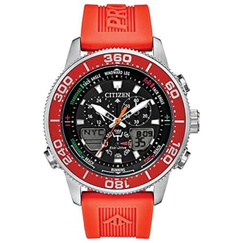 Citizen Relógio masculino Promaster Sailhawk Eco-Drive, cronógrafo, pulseira de poliuretano, tempo duplo, analógico/digital, ponteiros luminosos e