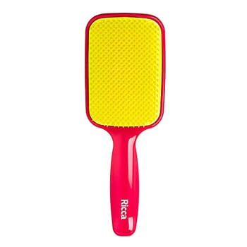 Ricca Escova Raquete Flex Pink, Desembaraça sem quebrar, para todos os tipos de cabelo, 1 unidade
