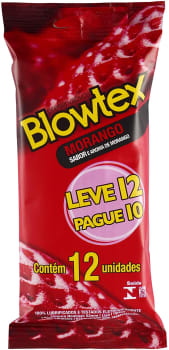 Preservativo Morango Blowtex Vermelho - 12 Unidades