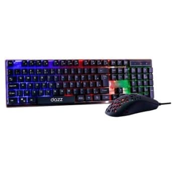 Kit Gamer Teclado e Mouse Dazz Diamond Dust 2400 DPI 6 Botões Rainbow ABNT2 Anti-Ghosting - 62000098