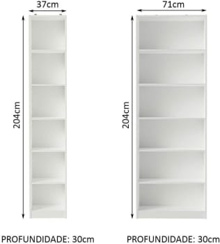 Kit Madesa Estante Livreiro 6908 + Estante Livreiro 6906 - Branco