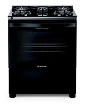 Fogão Brastemp BFS5VCE 5 Bocas Preto Com Mesa de Vidro e Turbo Chama