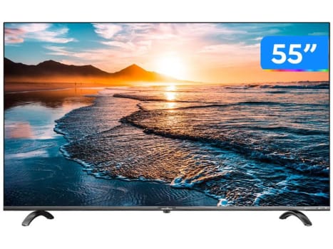 Smart TV UHD D-LED 55” Britania BTV55Q20N5SBL - Wi-Fi 4 HDMI 2 USB - Smart TV - Magazine OfertaespertaLogo LuLogo Magalu