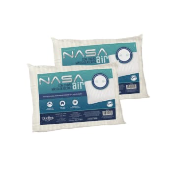 Kit 2 Travesseiros Nasa Air Viscoelástico Com Ondas Massageadoras Duoflex