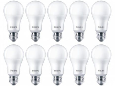 Kit Lâmpadas LED 10 Unidades Branca E27 11W - 6500K Philips Bulbo