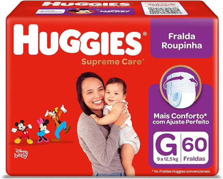 Huggies Supreme Care - Fralda Roupinha G 60 fraldas