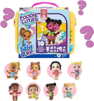 Baby Alive Foodie Cuties, Série Docinhos 2, Brinquedo surpresa com acessórios, Boneca de 7,5 cm para crianças a partir dos 3 anos, 10 brinquedos surpresa em um estojo, presente de páscoa para meninas