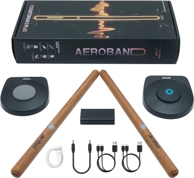 Conjunto de Bateria Eletrônica AeroBand PocketDrum 2 PLUS Baquetas e Pedais e Adaptador Bluetooth