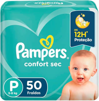 Fralda Pampers Confort Sec P 50 unidades