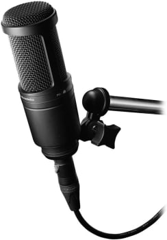 Microfone audio-technica AT2020 Pro Cardioide Condensador, Preto, Grande